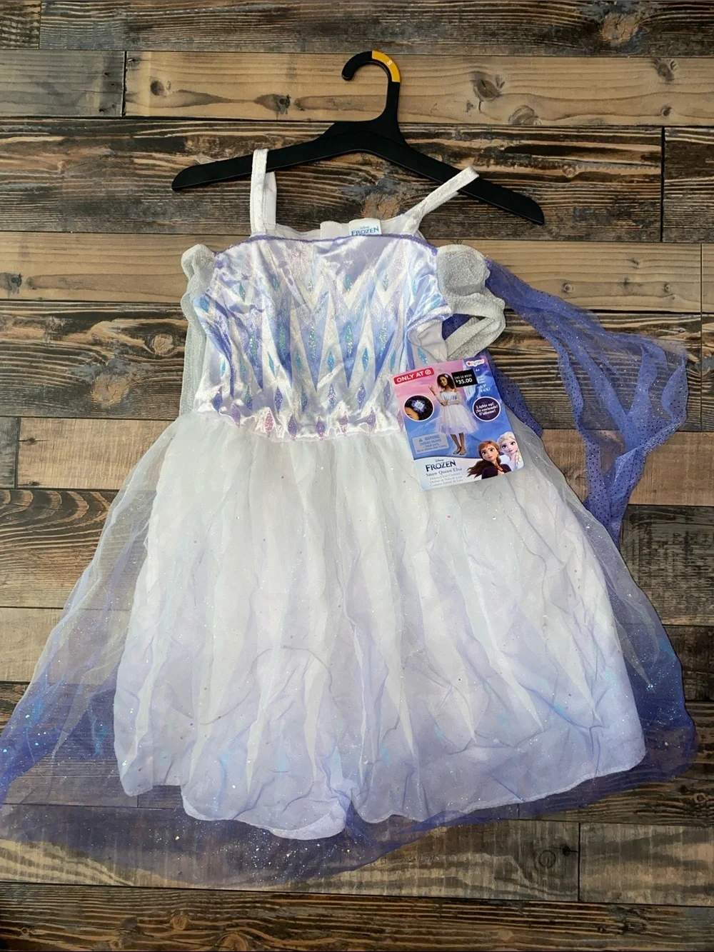 Disney Frozen Elsa Light-Up Snow Queen Dress in White and Blue size Small 4-6